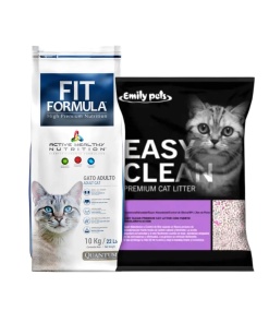 Pack Alimento Fit Gato adulto 10kg + Arena sanitaria Easy clean 4kg